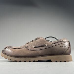 Ugg 3265 Oxson Stout Men’s 11.5 Brown Leather Waterproof Boat Sneaker Shoes GUC
